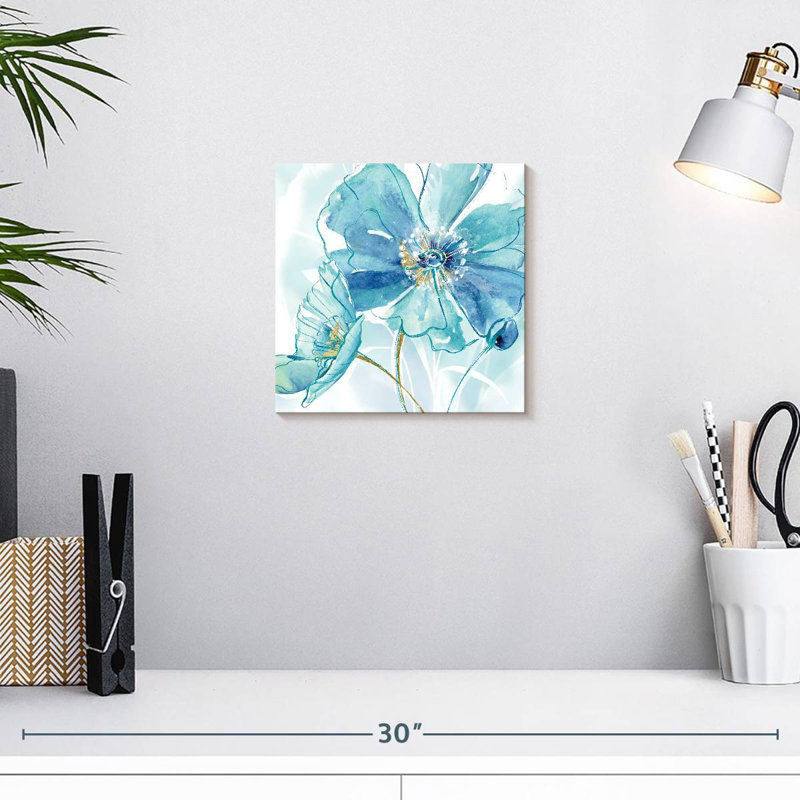 Harnek bleu printemps coquelicot I, H 10 po x l 10 po