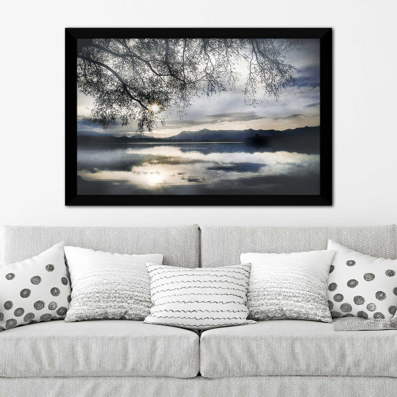 Staffelsee Lake par Irene Weisz - photographie, Impression encadrée, H 27,5 po x l 39,5 po, Noir