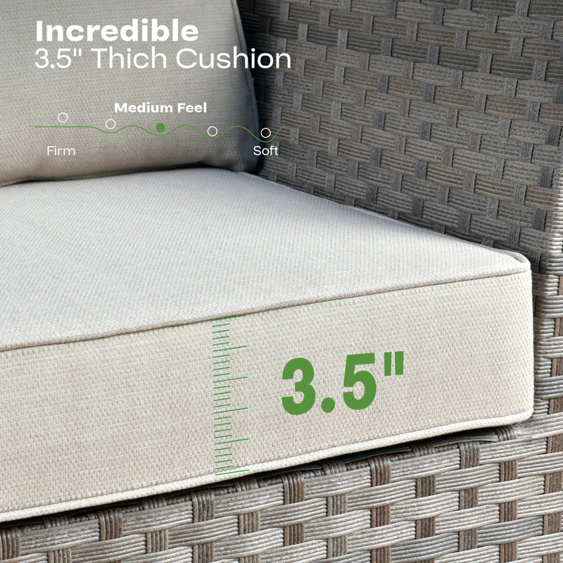 Ensemble de conversation avec canapé et coussins 10 pièces Anuksha, Beige