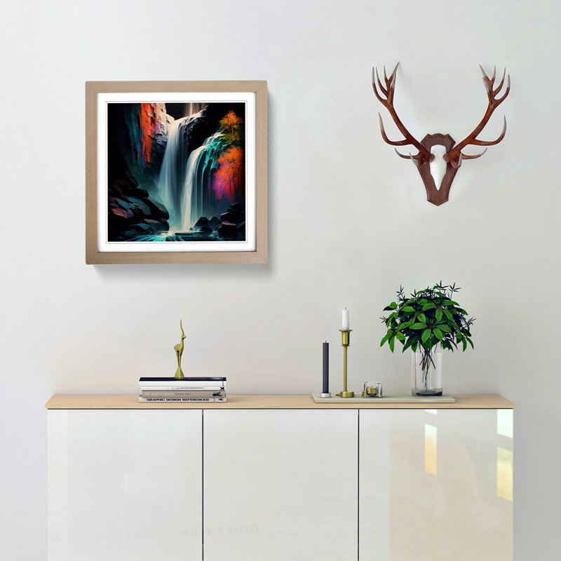 Waterfall - Framed Print, Oak