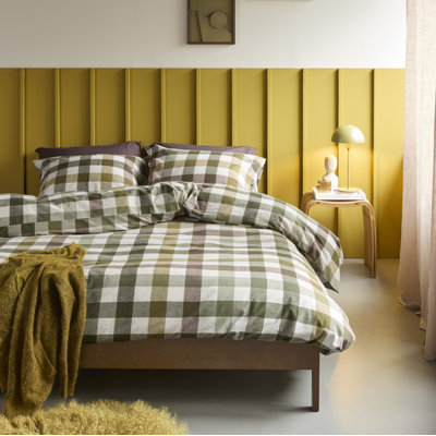 Freya plaid duvet cover set