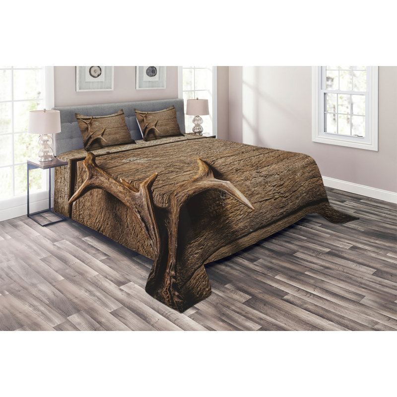 Rustic Polyester Coverlet, King Bedspread + 2 Shams