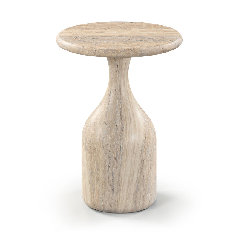 Table de bout Savona Travertine, 18 po de hauteur, Finition travertin