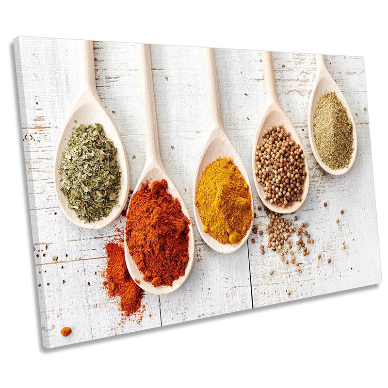 Spices Wooden Spoons Kitchen - Wrapped Canvas Print, 30.5cm H x 45.7cm W