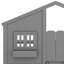 Lit superposé House avec toit, fenêtre, boîte de fenêtre, porte, avec barrières de sécurité et échelle-1763548701