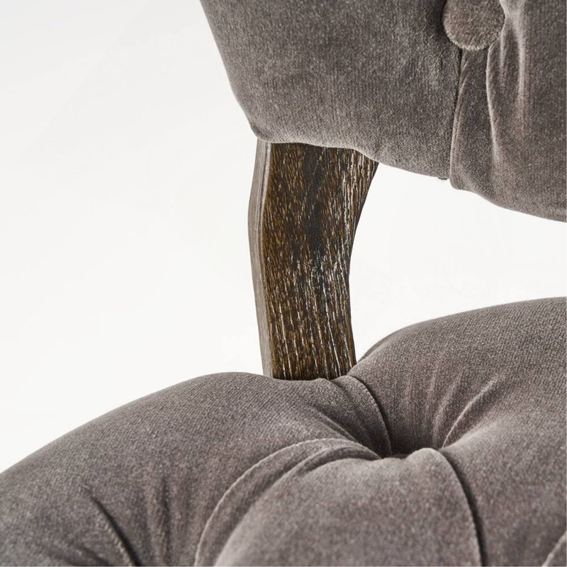 Chaise moderne capitonnée KD (ensemble de 2), Gris anthracite, Brun