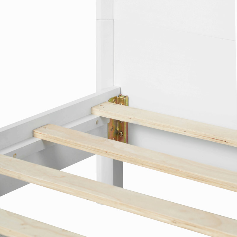 Pine Solid Wood King Size Bed, Solid And Stable, White