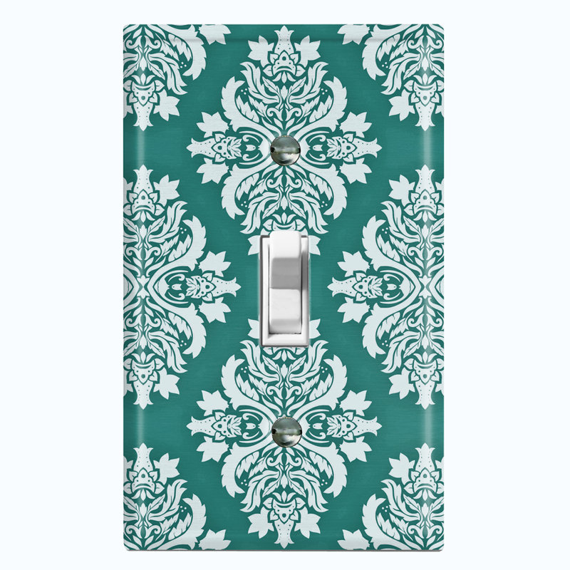 Patterned 1 - Gang Toggle Light Switch Standard Wall Plate, Green