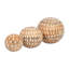 Davy Set of 3 Decorative Orbs - Contemporary Rustic Brown Wooden Round Orb Decor - Home or Office Table Accent Decoration - Home Gift Idea