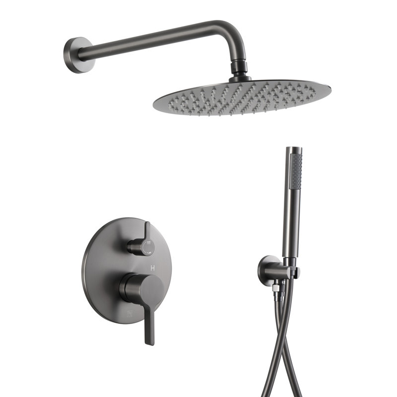 Robinet de douche Calder avec valve brute, Chrome poli noir