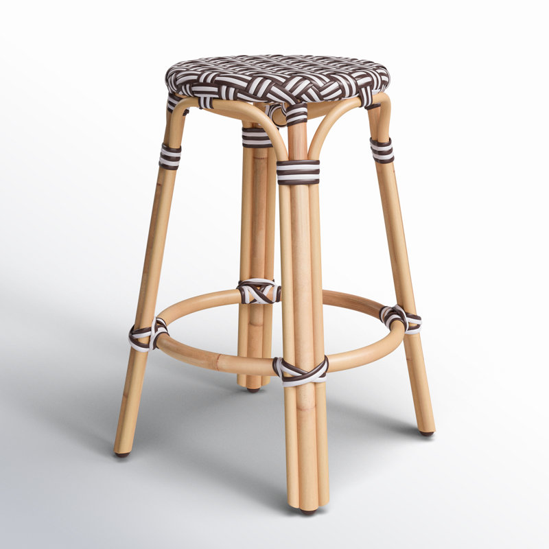 Alastair 24" Rattan Counter Stool - Natural/ Natural Rattan Frame, Natural/Natural Rattan Frame