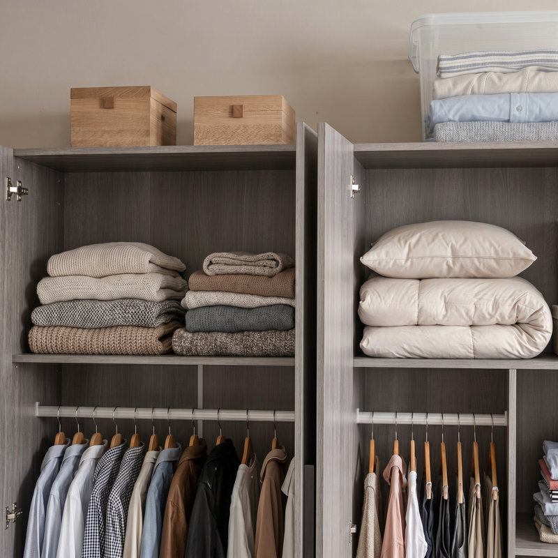 Armoire Aadi, Gris / Noir