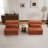 Compression Mahjong Sofa,Convertible Floor Sofa Bed,DIY Boneless Modular Sectional Sofa,No Assembly Required,Circle Fleece Fabric,Oversized 2 Seater With 2 Pillows,Orange-601837317