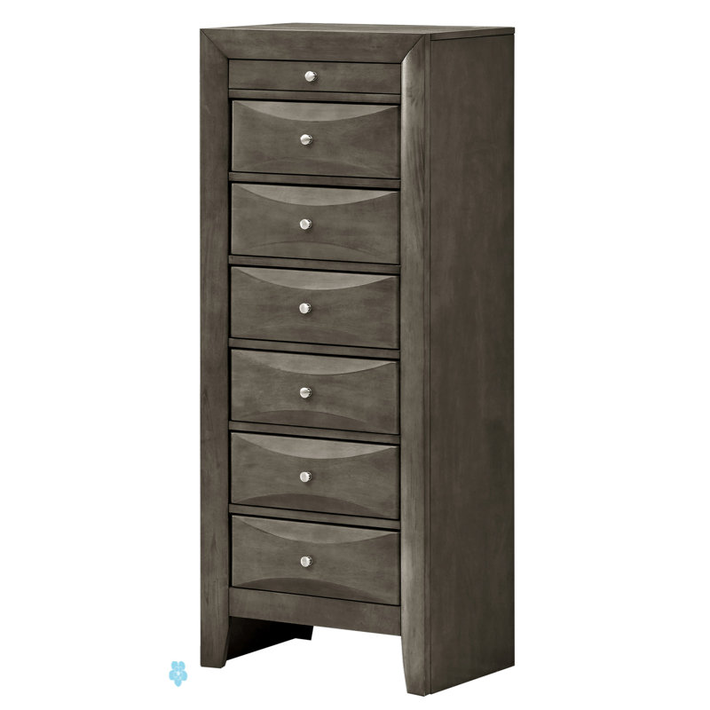 Commode pour femme 7 tiroirs Marilla G1503-LC, Gris
