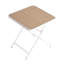 Chaise avec accoudoirs empilables Arp 4 pièces gris chaud avec table multifonctionnelle intérieure / extérieure, pieds en métal blanc, kaki, toutes saisons, antidérapant, conception ergonomique, aucun entretien, aucun dossier à lattes,-121505338