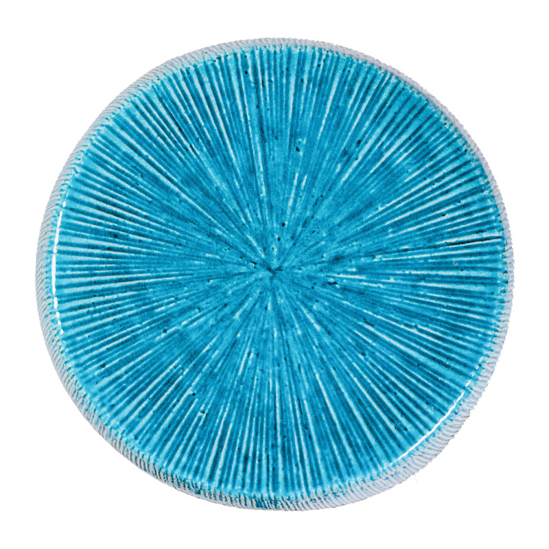 Ceramics Accent Stool, Aquamarine Texture Gloss