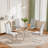 Round Glass Top Dining Table for 4-6, Heavy-Duty Metal Base with Adjustable Non-Slip Floor Protectors - Modern Kitchen Table for Dining Room, Apartment, Home, Condo-494546770-494546860