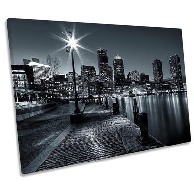 Boston Massachusetts Twilight - Wrapped Canvas Print