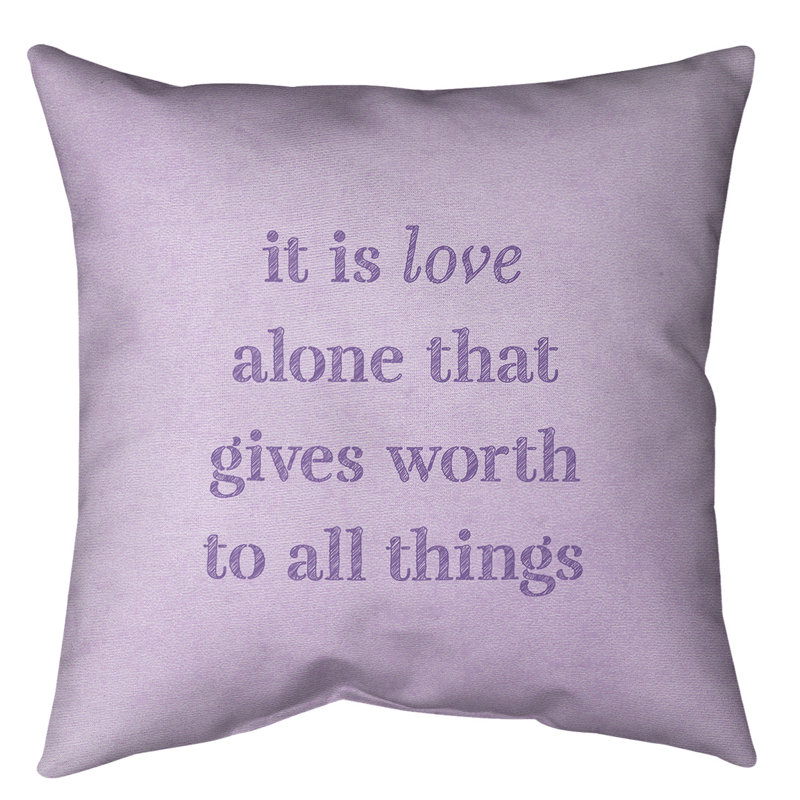 Coussin de sol amour inspirant, 40 po x 40 po, Mauve