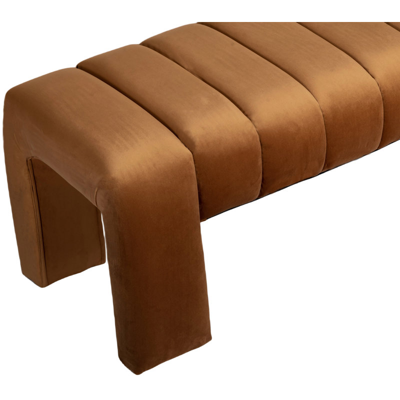 Velvet Upholstered Bench, Soft Saddle Velvet