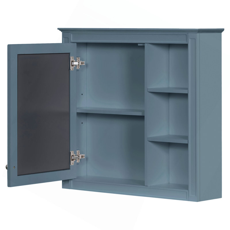 Armoire à pharmacie 30 po x 28 po, armoire de rangement murale pour salle de bain, armoire murale moderne avec miroir, armoire à pharmacie, armoire à miroir avec 3 tablettes ouvertes (meuble-lavabo non inclus)