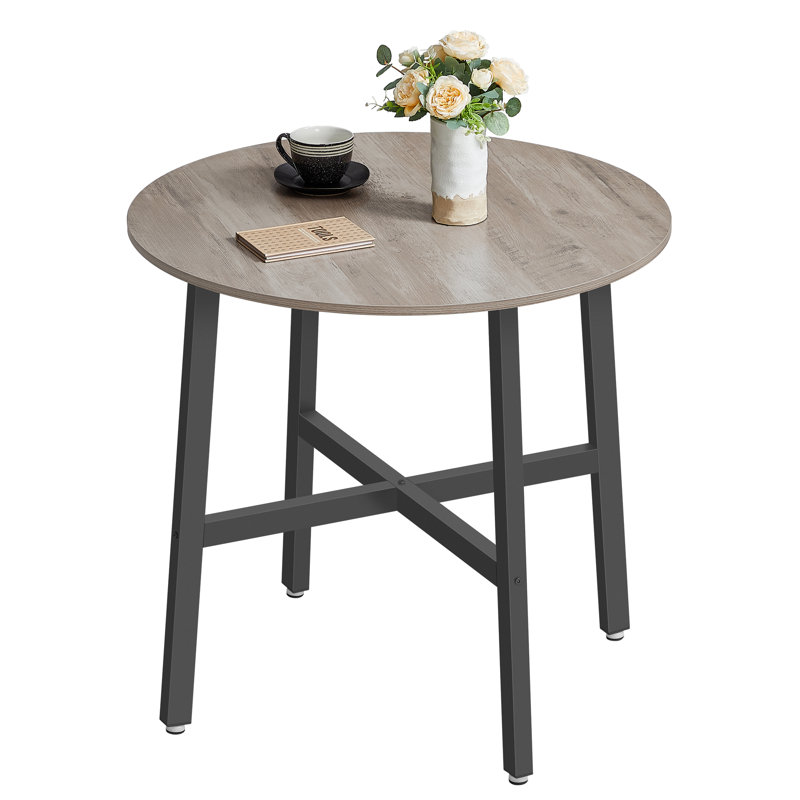 Brillion Round Metal Base Dining Table, Greige