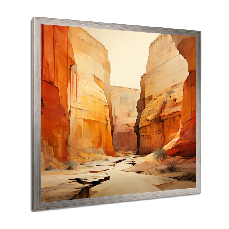 «Bold Landscape Canyon Desert V - Canyon», art mural encadré, Cadre simple argenté, H 30 po x l 30 po x P 1 po