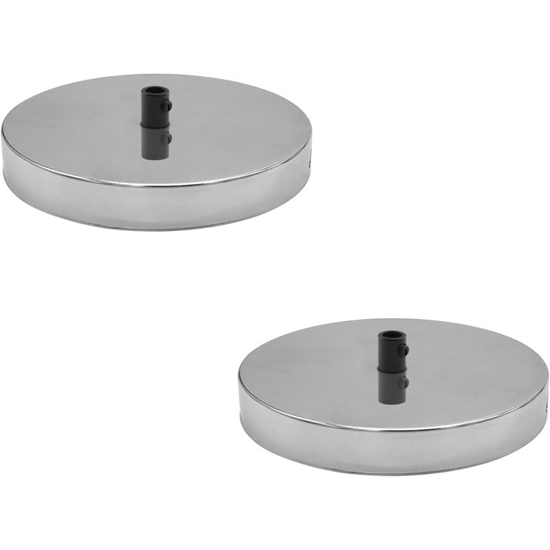 Ensemble de plafonnier en métal à trou unique de 4,79 po avec quincaillerie, base de disque de suspension, profondeur et largeur supplémentaires par rapport aux auvents standard, ensemble de 2 plafonniers pour luminaire suspendu