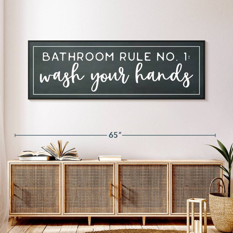 Salle de bain règle n ° 1, 57 po x 19 po, Cadre flottant noir