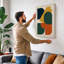 Geometric Harmony Mid-Century - Wrapped Canvas-1028513348-1028513369