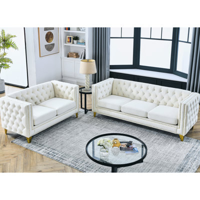Velours beige 3 + 2 - Fast Us Warehouse