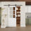 Porte de grange coulissante en verre transparent avec apprêt blanc moderne 6-Lite avec trousse de quincaillerie d'installation (aucun assemblage requis)