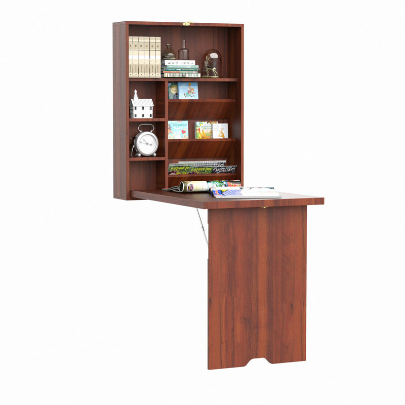 Bureau mural, bureau convertible escamotable, bureau d'ordinateur multifonctionnel avec tablettes pour bureau à domicile