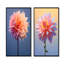 Coral et bleu Dahlia Dance - ensemble de 2 impressions sur toile Dahlia-102569902-102569896