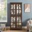 Vitrine en verre rétro avec tablettes réglables Vintage-130672954