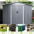 8x6 Ft All Weather Outdoor Metal Shed With Lockable Doors - Galvanized Steel For Garden, Patio, Backyard, Lawn, Gray Coating Tool Storage Weather,