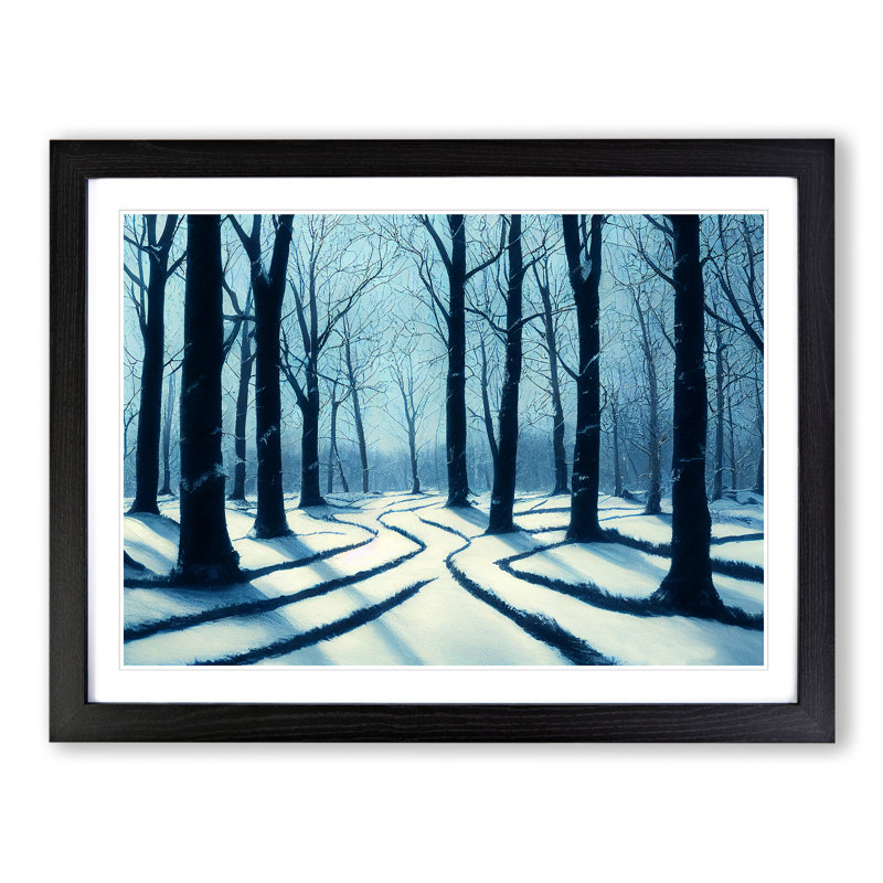 Joyous Winter Forest - Framed Print, Black, 34cm H x 46cm W x 2cm D