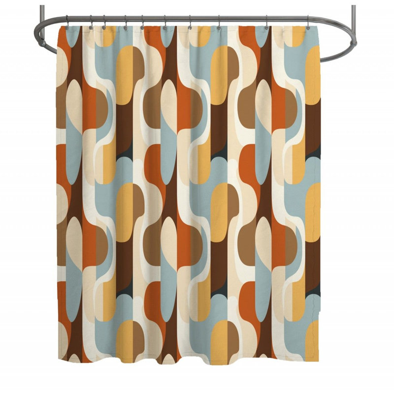 Rideau de douche des années 1960 - Décoration de salle de bain rétro, H 93 po x l 70 po
