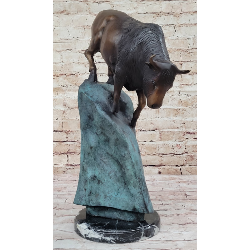 Hot Cast Bronze Bull Bison Water Buffalo Bronze Sculpture Statue Numbered & Signed Original Art