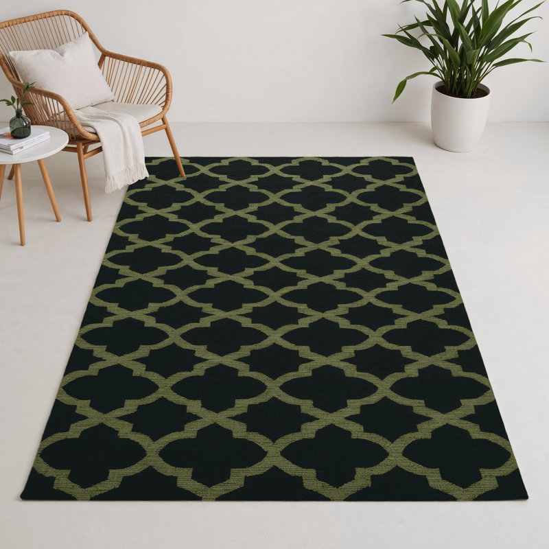Tapis bleu intérieur et extérieur Trellis, Rectangulaire 3 pi x 5 pi