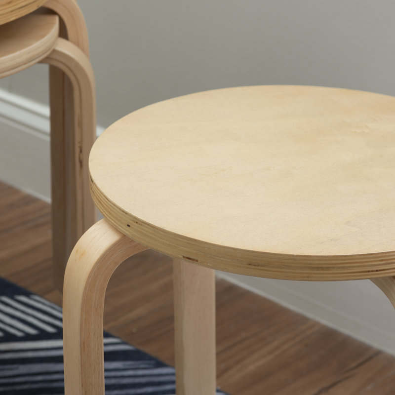 Chu Utility Wooden Stacking Stool, Natural