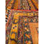 Tapis orange original en laine et coton noué à la main
