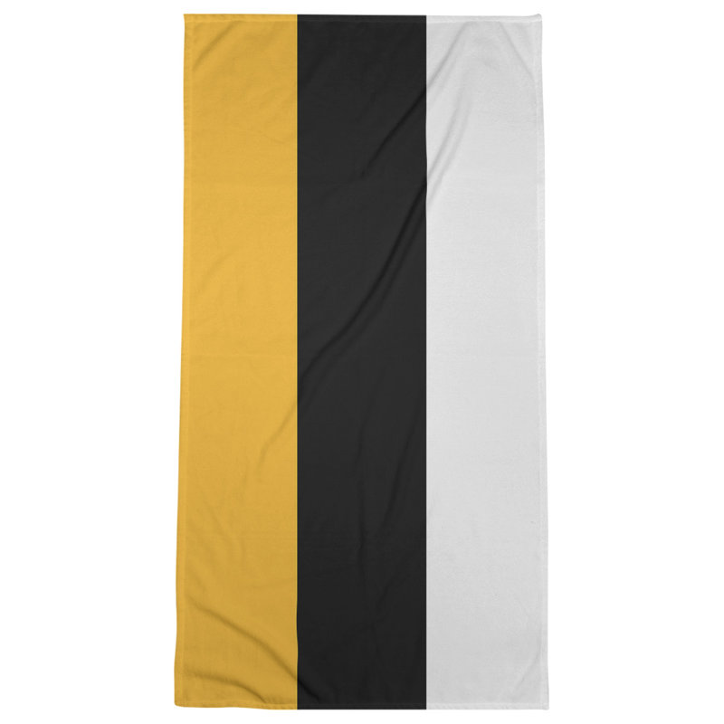 Boston Lightweight Beach Towel, Yellow/Black/White, Poly/Cotton