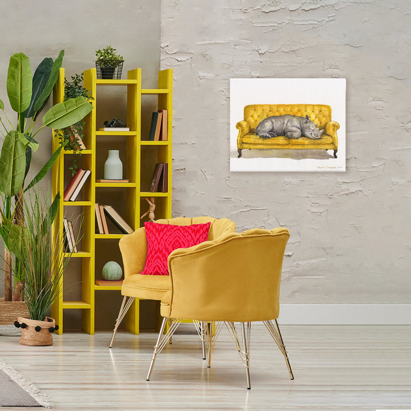Adorable toile de repos Rhino, conception par George Dyachenko, H 24 po x l 30 po