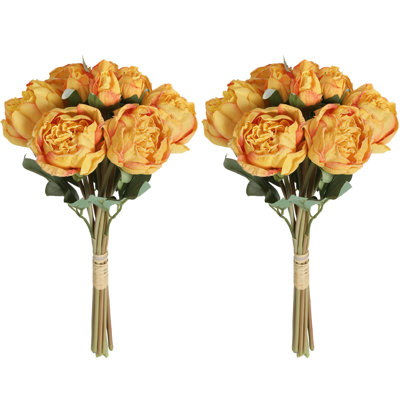 2 bouquets de pivoines, fleurs artificielles et fausses pivoines à tige unique pour centres de table de mariage