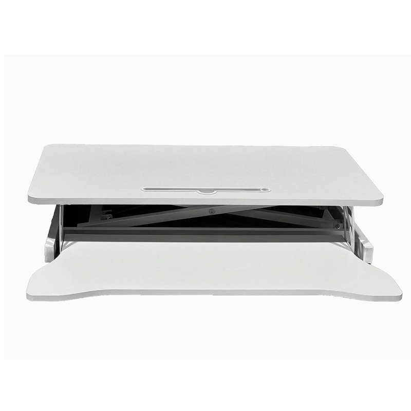 Bureau de 32 pouces avec hauteur réglable, double moniteur et poste de travail pour ordinateur portable, avec large plateau pour clavier