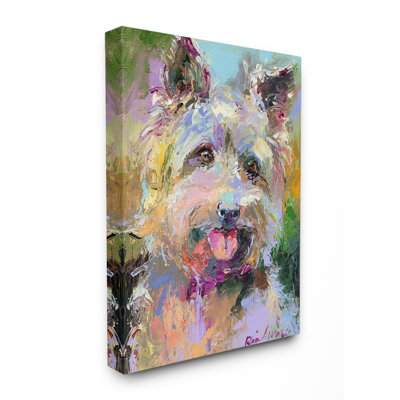 « brillante arc-en-ciel yorkie dog portrait », impression