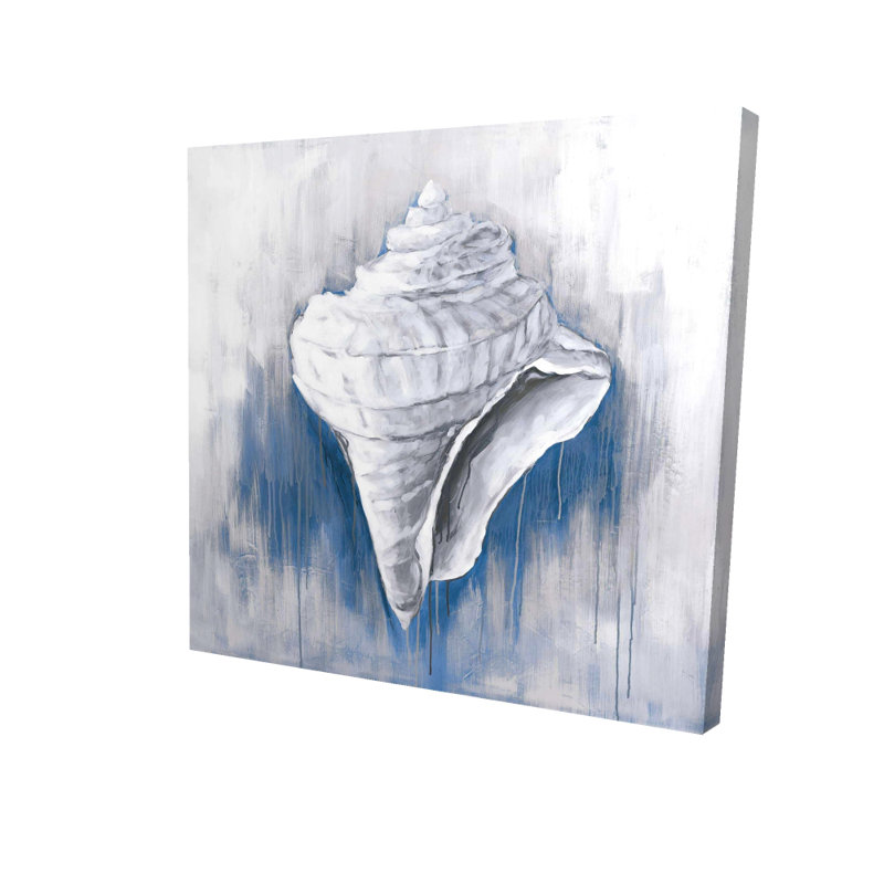 Blue Conical Shell - Marine Bathroom Canvas Home Decor Art