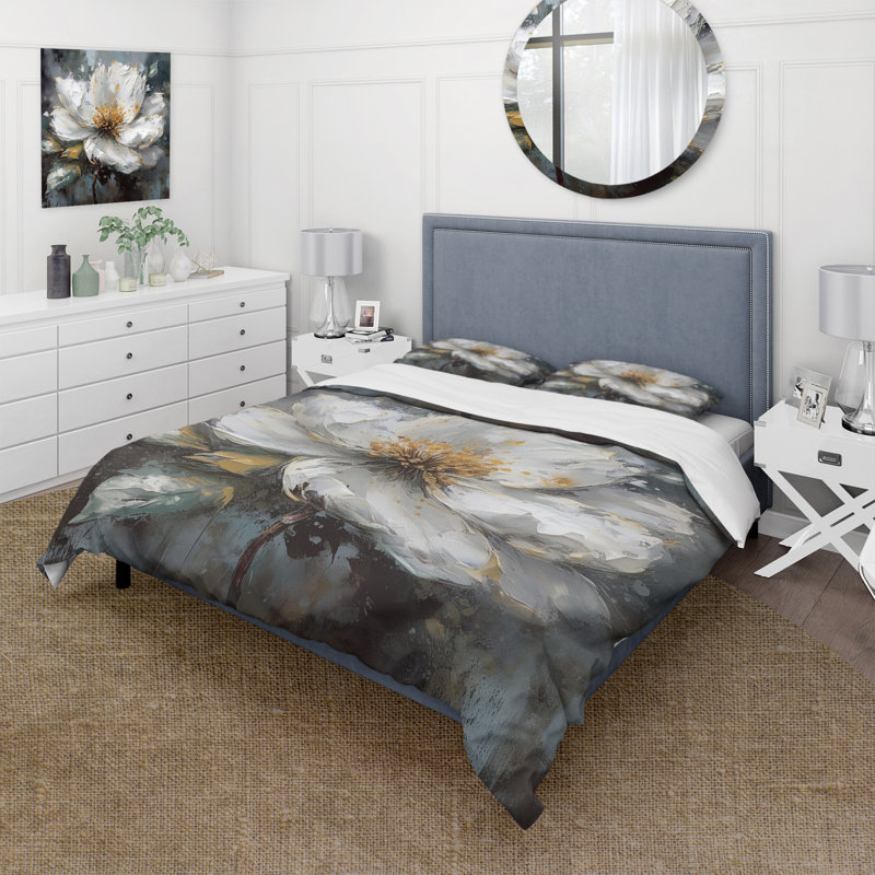 Ensemble de housse de couette en microfibre / polyester Vibrant, Housse de couette pour grand lit et 2 taies décor