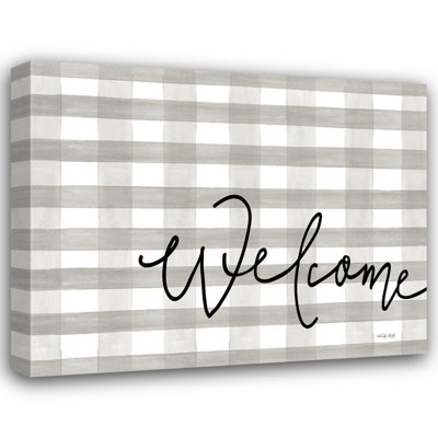 Gracie Oaks Jacobs, Cindy Gallery Wrapped Canvas Art Titled: Checkered Welcome